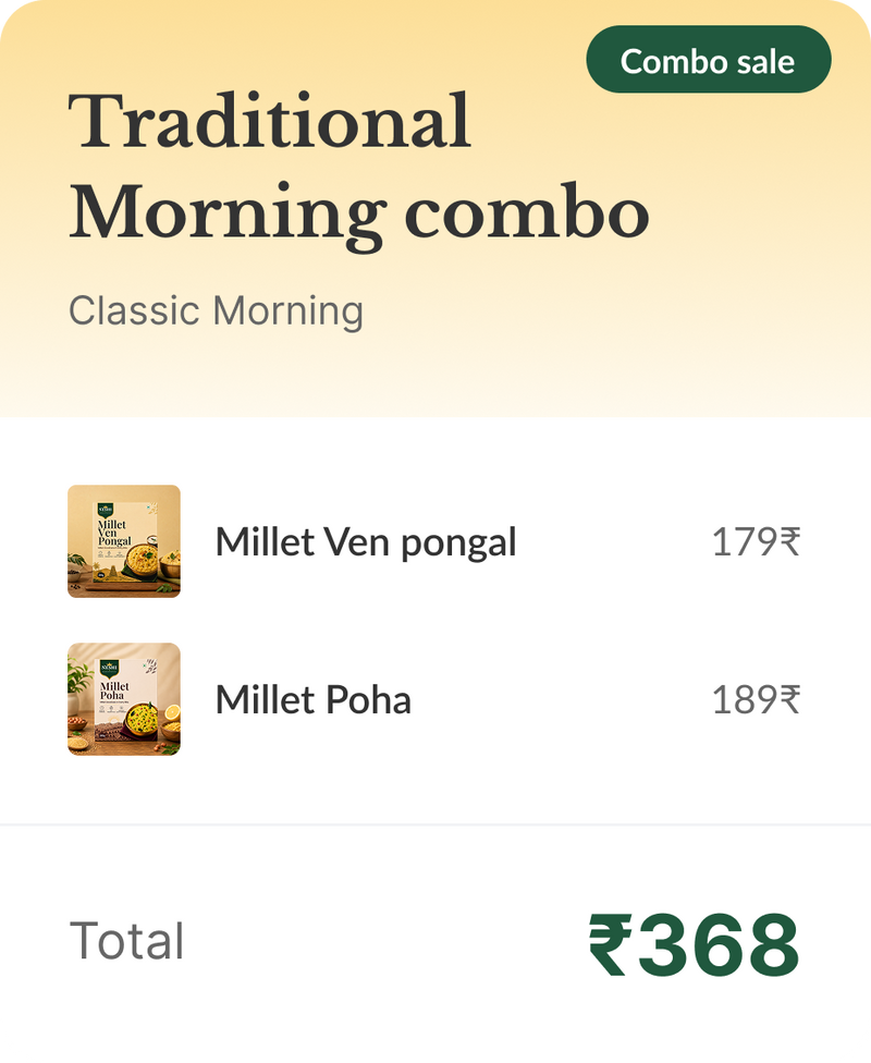 Millet Ven Pongal + Millet Poha