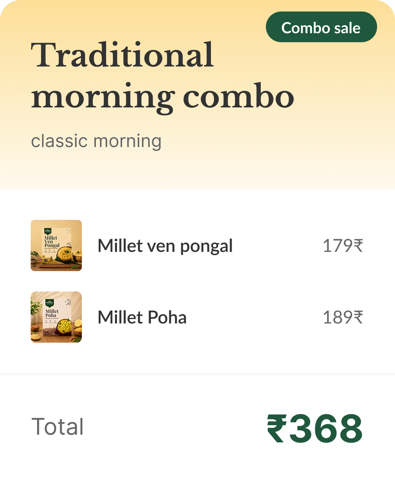 Millet Ven Pongal + Millet Poha