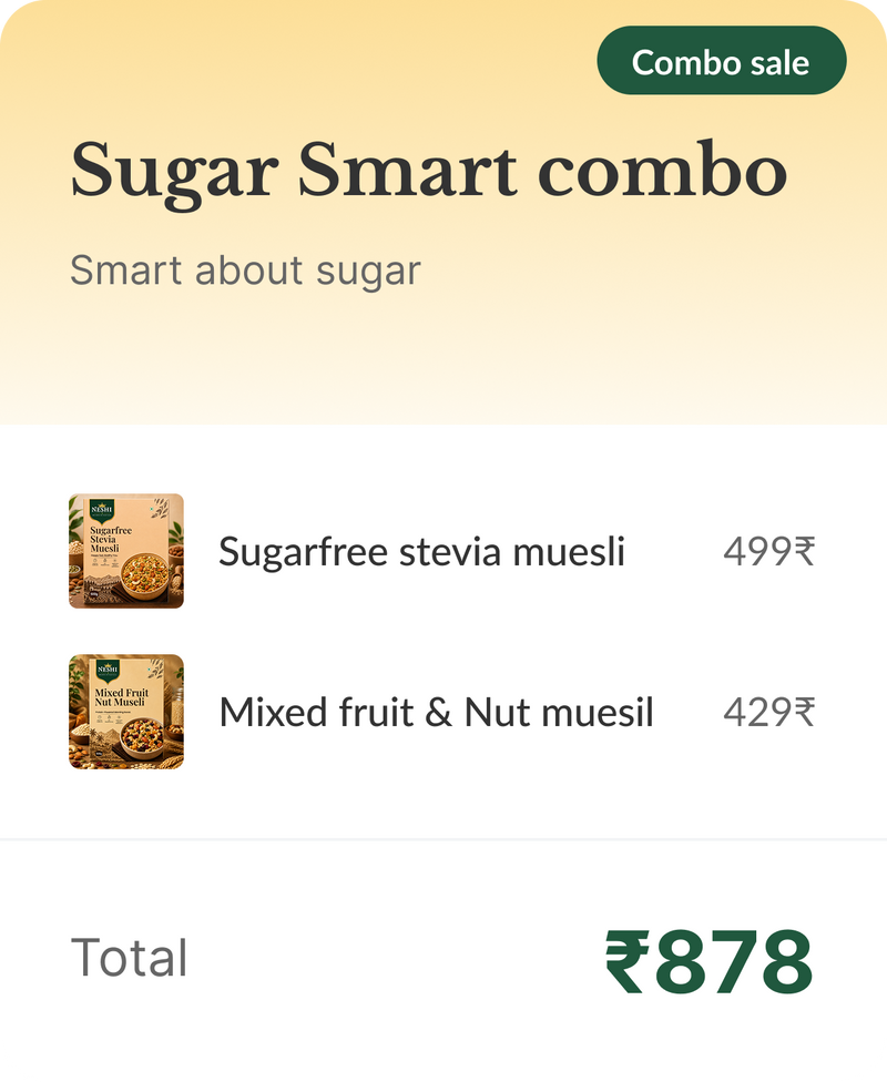 Sugarfree Stevia Muesli + Mixed Fruit & Nut Muesli