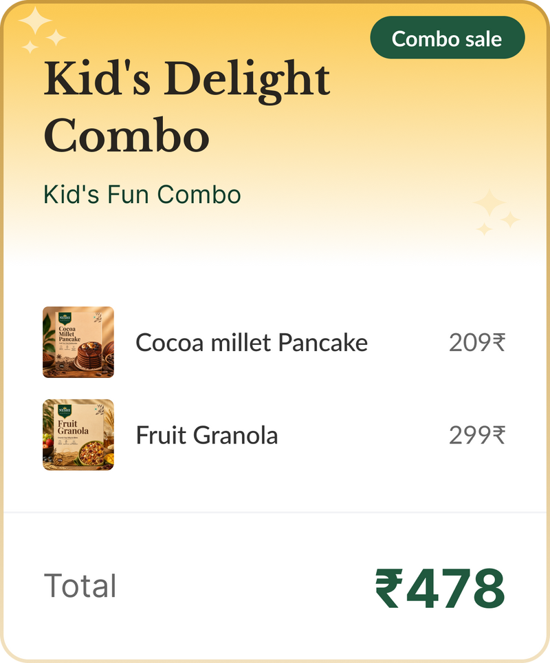Cocoa Millet Pancake +Fruit Granola