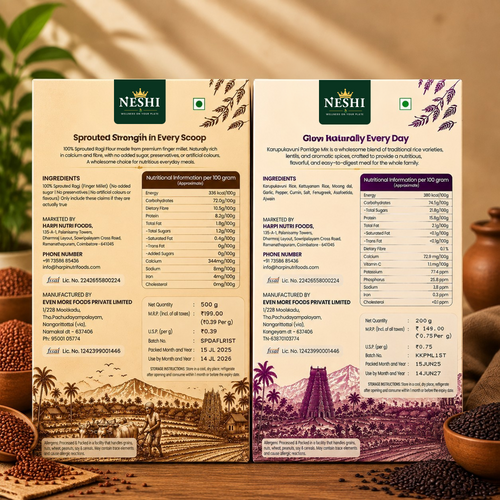 Karuppukavuni Porridge Mix + Sprouted Ragi Flour