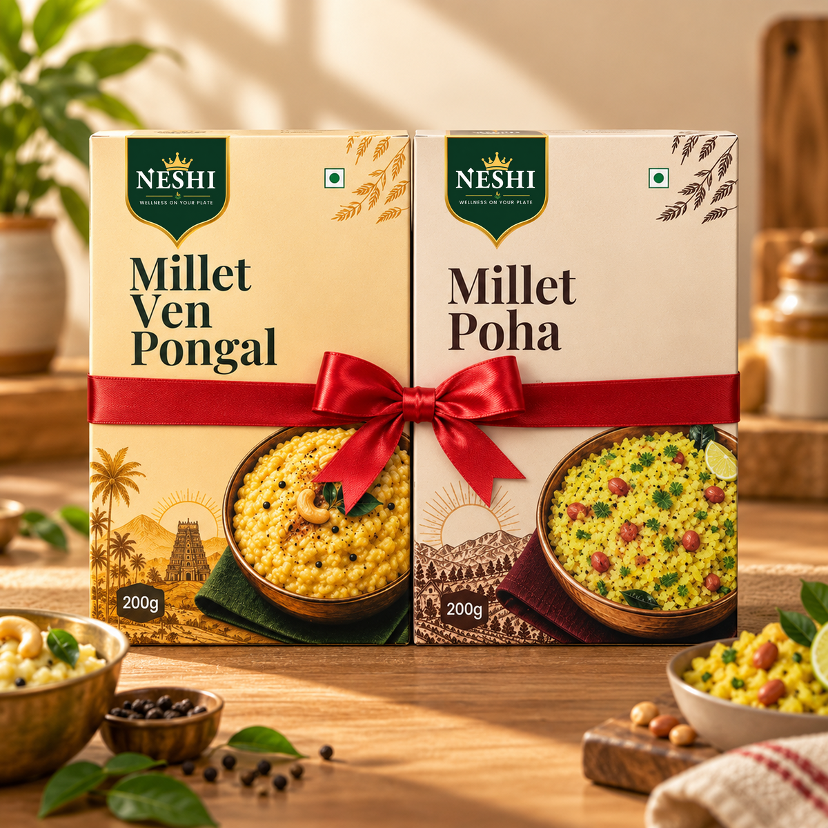Millet Ven Pongal + Millet Poha