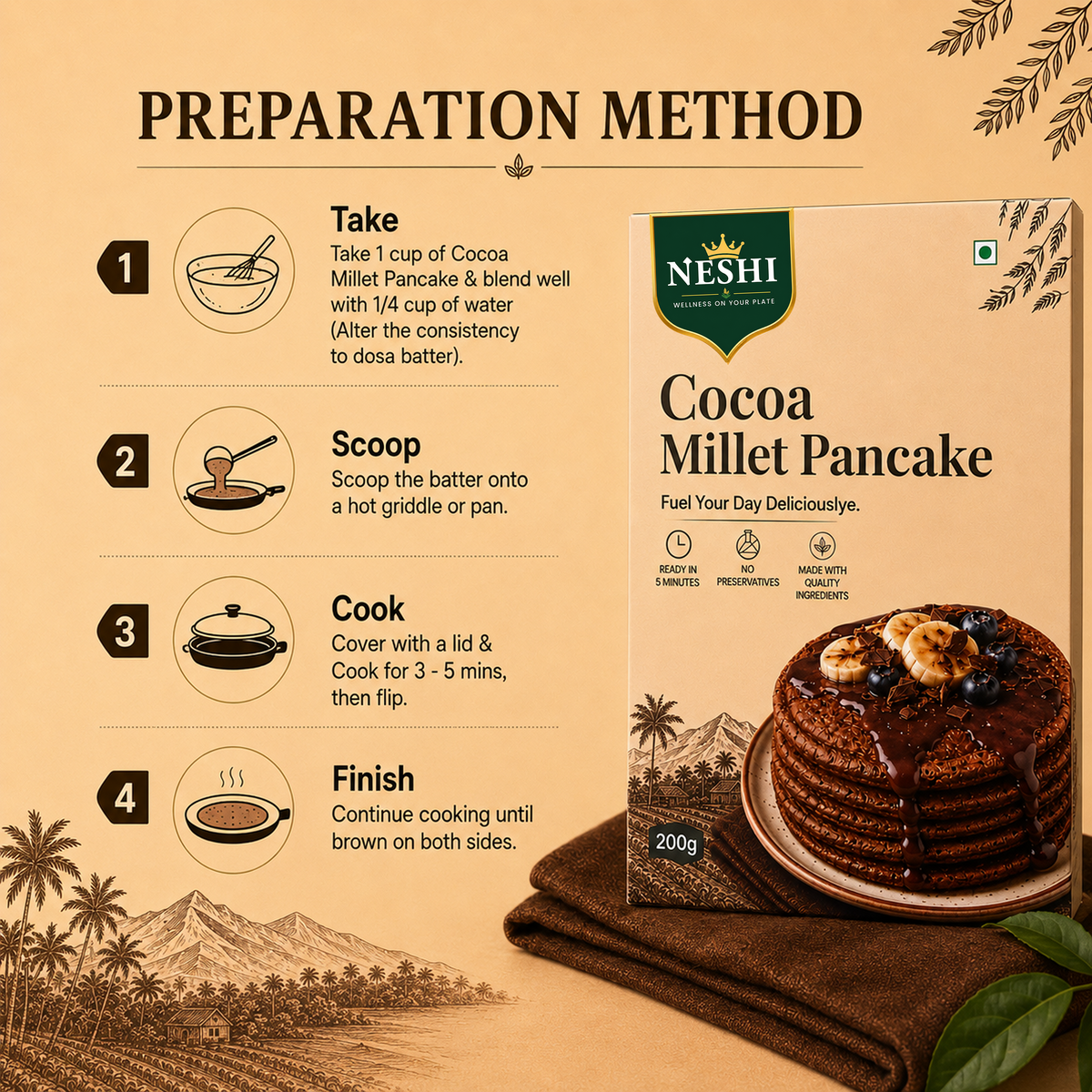 Cocoa Millet Pancake