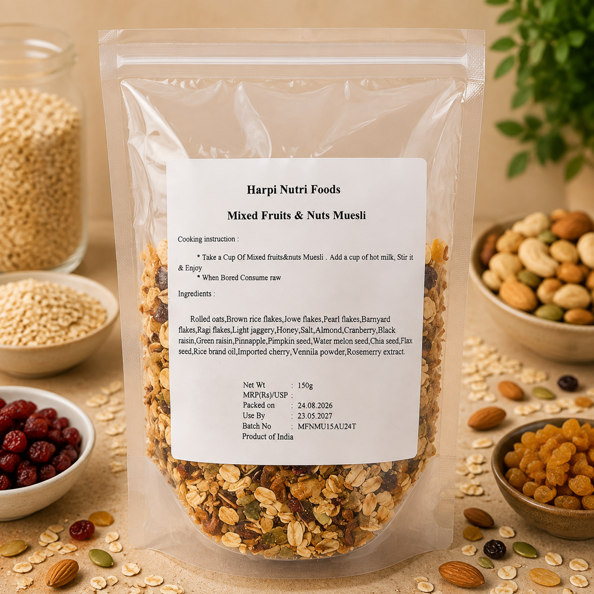 Sample Mixed fruit and nut museli