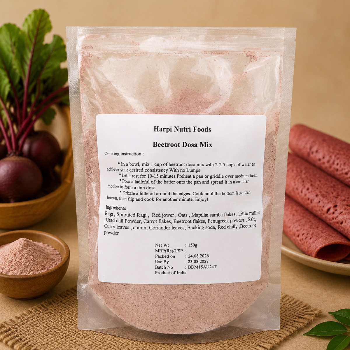 Sample Millet beetroot dosa mix