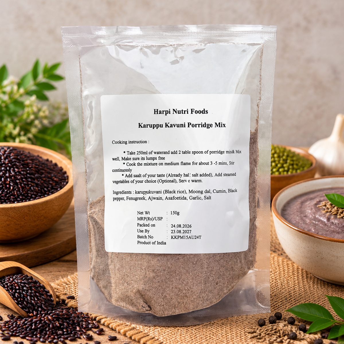 Sample Karuppu kavuni porridge mix