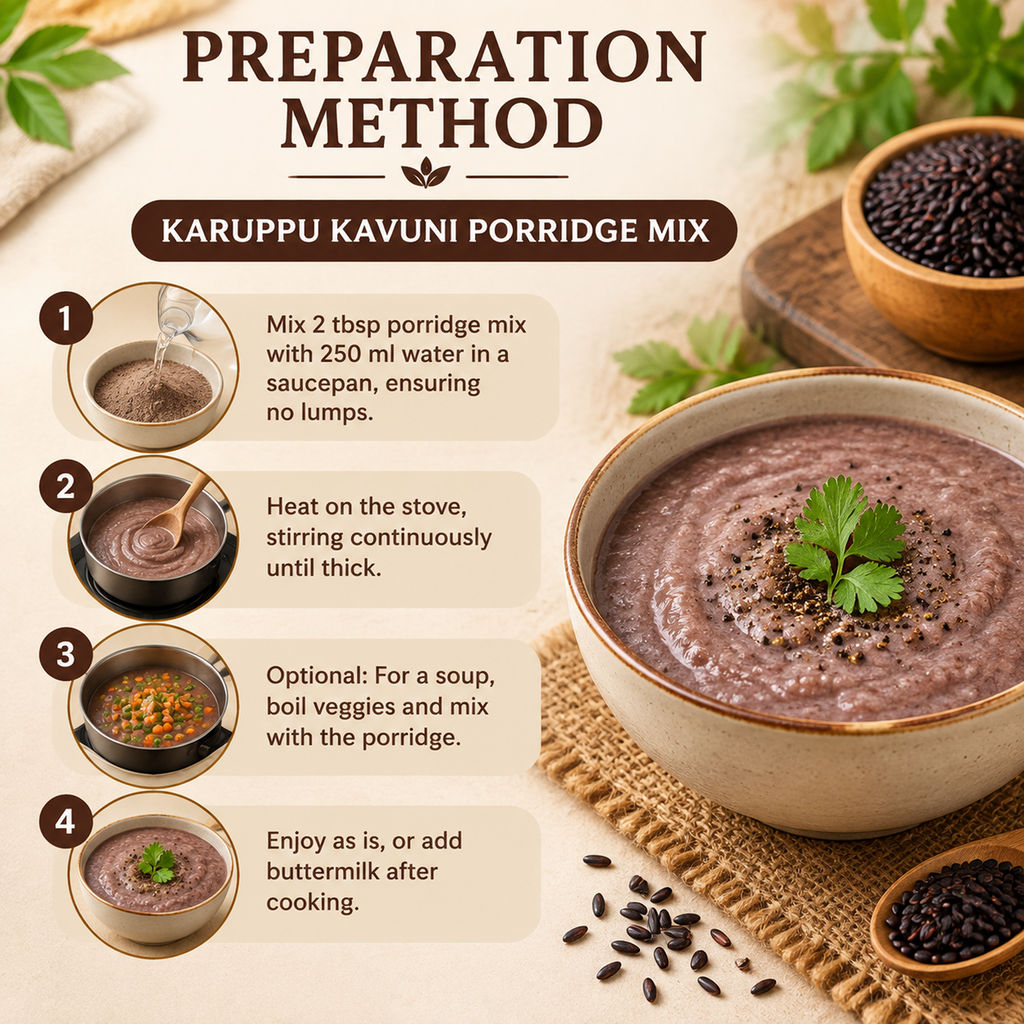 Sample Karuppu kavuni porridge mix