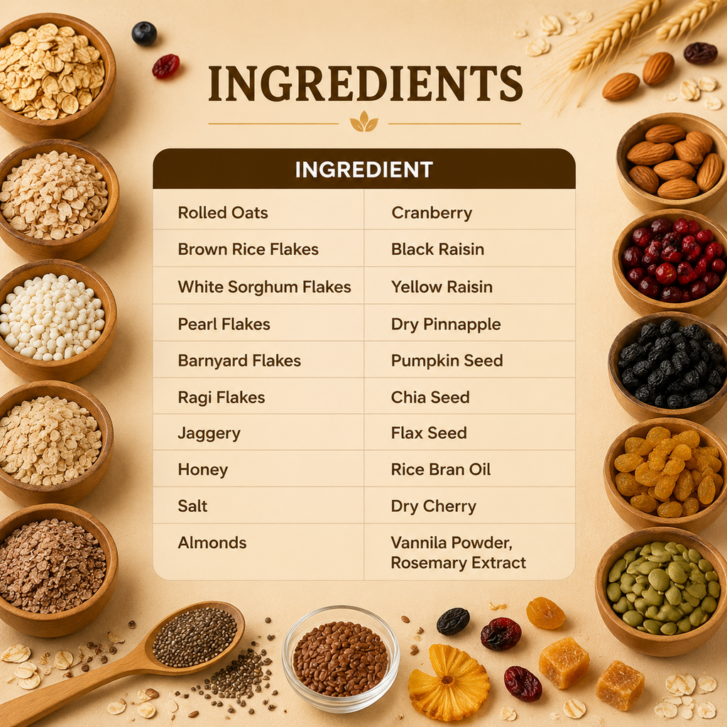 Sample Mixed fruit and nut museli