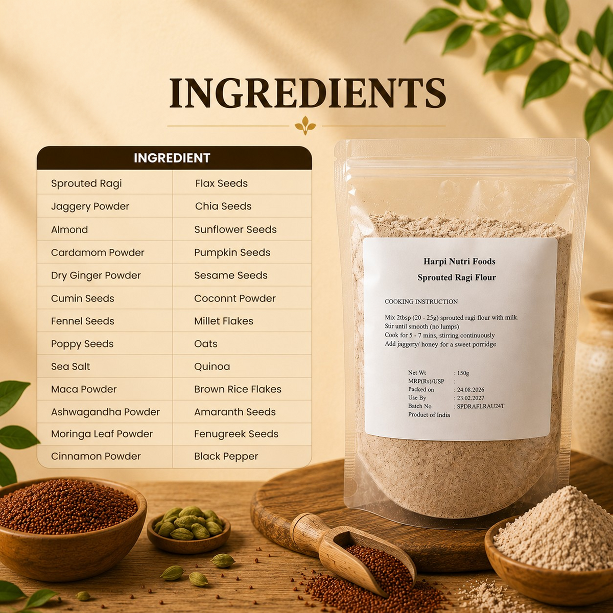 Sample Sprouted ragi flour
