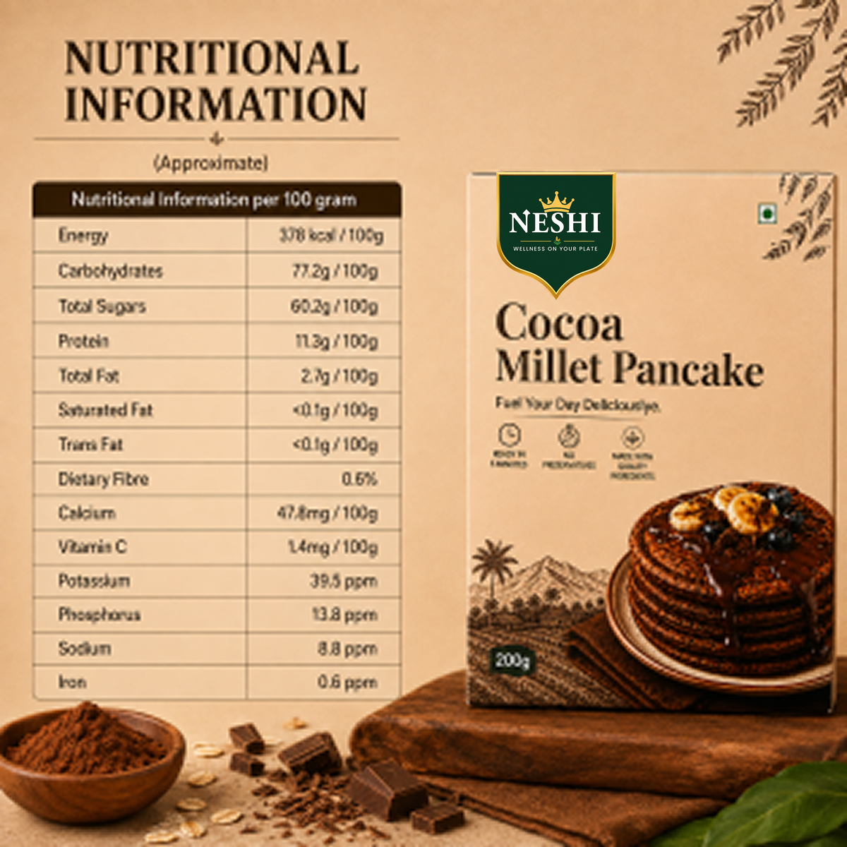 Cocoa Millet Pancake